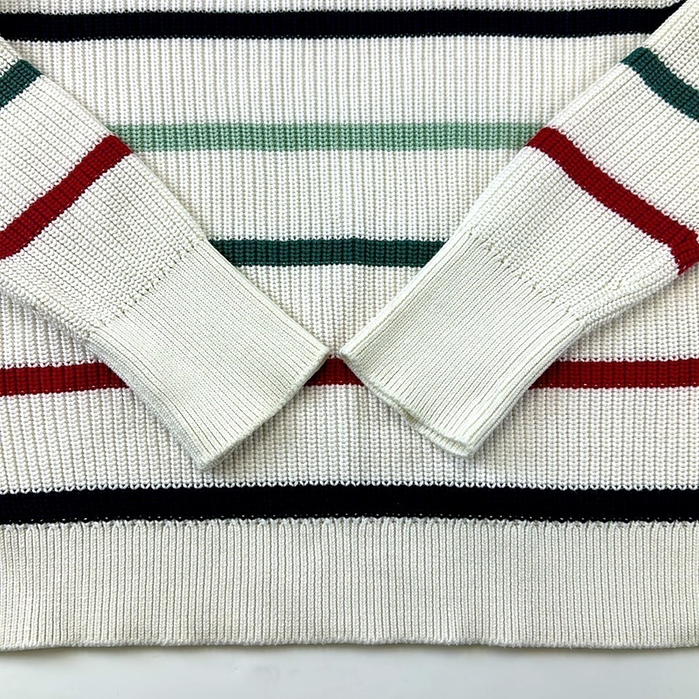 Barbour Shoreward Sweater striped cotton mock neck striped womens sweater Size 6 - Picture 8 of 10